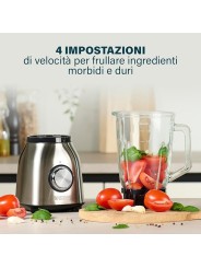 Princess Frullatore Elettrico da Tavolo, 1000 W, 1.5 Litri, 4 velocità, Acciaio Inox Spazzolato