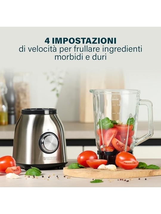 Princess Frullatore Elettrico da Tavolo, 1000 W, 1.5 Litri, 4 velocità, Acciaio Inox Spazzolato