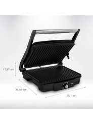 Tristar Griglia Elettrica a Contatto, 2000W, Apertura a 180°, Nero