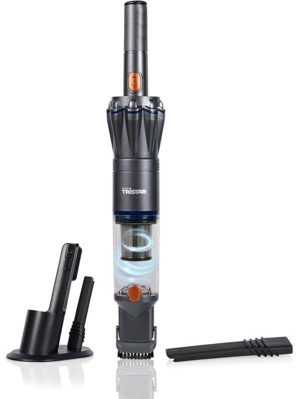 Tristar Aspirapolvere Portatile, 12 kPa, Senza Fili, Motore BLDC 90W, Filtro HEPA H12