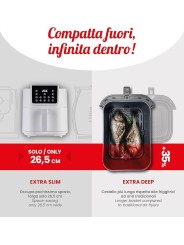 Ardes Friggitrice Ad Aria, Slim Extra Profonda, Friggisana Infinity 8L W, AirFryer con Display Digitale Touch, Nera