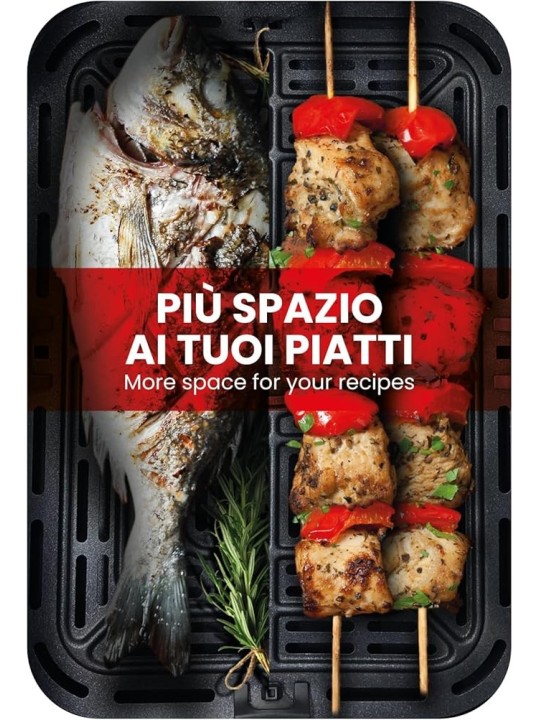 Ardes Friggitrice Ad Aria, Slim Extra Profonda, Friggisana Infinity 8L W, AirFryer con Display Digitale Touch, Nera