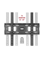 Tele System Supporto TV a Muro Inclinabile da 23" a 65" , Livella a Bolla Inclusa, Staffa TV LED LCD Curvi e Piani
