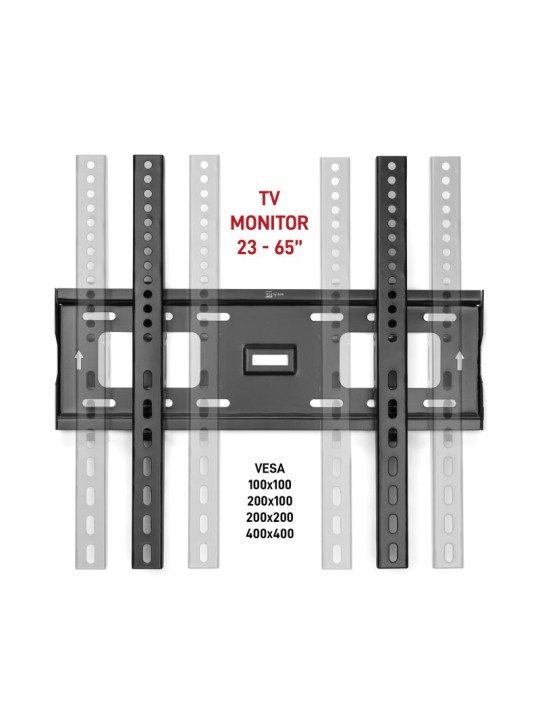 Tele System Supporto TV a Muro Inclinabile da 23" a 65" , Livella a Bolla Inclusa, Staffa TV LED LCD Curvi e Piani