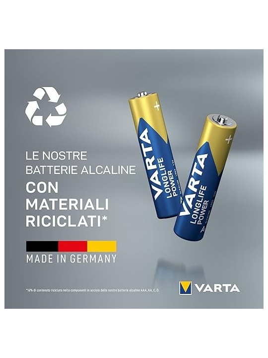 Varta - Pile AAA, 8+4 FREE, Longlife Power, Alcaline, 1,5V