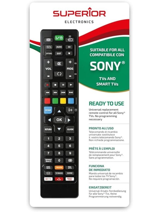 Superior - Telecomando Sony Universale Compatibile per TV Basic e Smart TV