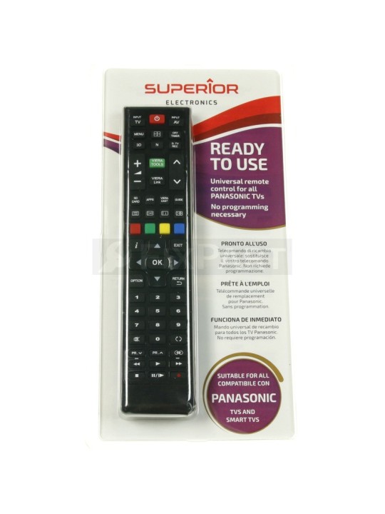 Superior - Telecomando Panasonic Universale Compatibile per TV Basic e Smart TV