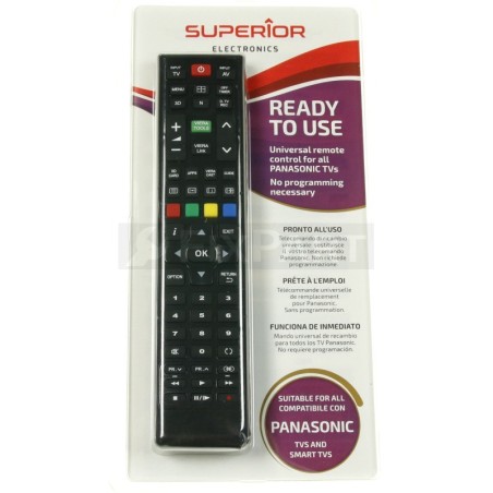 Superior - Telecomando Panasonic Universale Compatibile per TV Basic e Smart TV