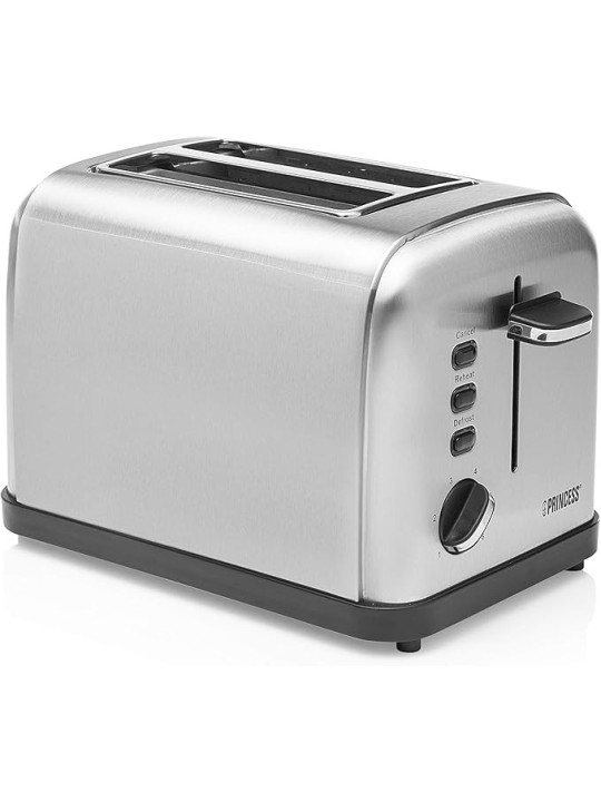 Princess Style Tostapane, Scocca in Acciaio Inox, 2 Fessure, 850W