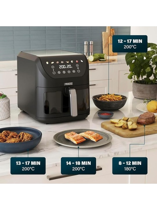 Princess Slim Fry Airfryer, 8 Lt , 2000 W, 8 Programmi, Display Touchscreen Digitale