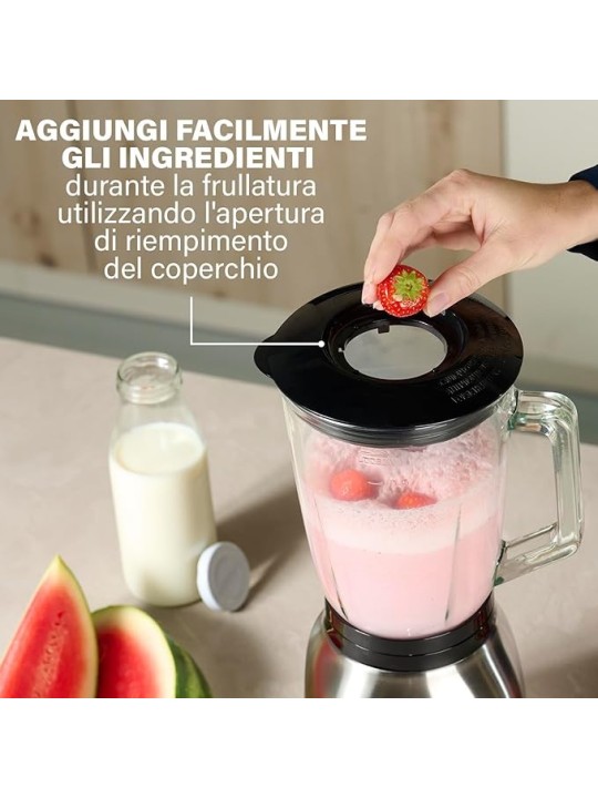 Princess Frullatore Elettrico da Tavolo, 1000 W, 1.5 Litri, 4 velocità, Acciaio Inox Spazzolato