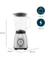 Princess Frullatore Elettrico da Tavolo, 1000 W, 1.5 Litri, 4 velocità, Acciaio Inox Spazzolato